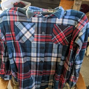 Maurices Blue and Red Plaid Button Down Shirt